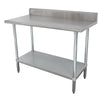 Advance Tabco KSLAG-245 60" x 24" 16 ga Work Table w/ Undershelf & 430 Series Stainless Top, 5" Backsplash