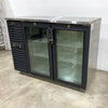 Krowne NS52-G - Narrow Door Back Bar Cooler, two-section, 52"W, black frame glass doors