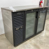 Krowne NS52-G - Narrow Door Back Bar Cooler, two-section, 52"W, black frame glass doors