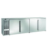 Perlick BBS108S-S-4 Bar Refrigerator - 4 Swinging Solid Doors 108"