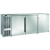 Perlick BBS84S-S-4 Bar Refrigerator - 3 Swinging Solid Doors 120 V