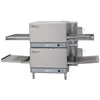 Lincoln V2500-2 50" Ventless Digital Single Belt Electric Countertop Double Conveyor Oven Package - 208V, 12 kW