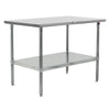 John Boos ST6-2496GSK 96" x 36"  16 ga Work Table w/ Undershelf & 300 Series Stainless Flat Top