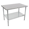 John Boos ST6-3672GSK 72" x 36"  16 ga Work Table w/ Undershelf & 300 Series Stainless Flat Top