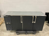 Pre-Owned Krowne Metal 72" Self-Contained Narrow Three Door Back Bar Cooler (Black Vinyl Doors, Unfinished Top And Stainless Steel Sides), Model# NS72L-BNS