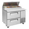 Turbo Air Pizza Prep Table 44" TPR-44SD-D2-N 2 Door Refrigerated Pizza Prep Table