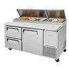Turbo Air 67" TPR-67SD-D2-N Refrigerated Pizza Prep Table