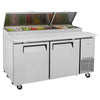 Turbo Air 6" TPR-67SD-N 2 Door Refrigerated Pizza Prep Table