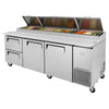 Turbo Air 93" TPR-93SD-D2-N Refrigerated Pizza Prep Table
