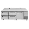Turbo Air 93" TPR-93SD-D4-N Refrigerated Pizza Prep Table
