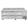 Turbo Air 93" TPR-93SD-D6-N Refrigerated Pizza Prep Table
