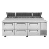 Turbo Air 93" TPR-93SD-D6-N Refrigerated Pizza Prep Table